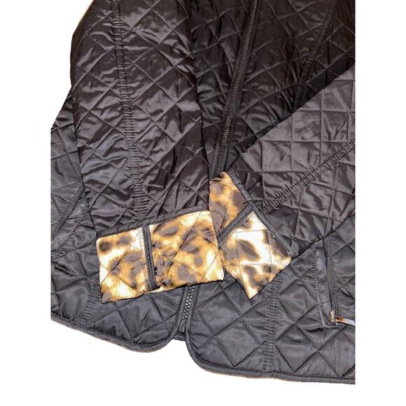 Shelli Segal - Laundry Puffer jacket- Black With Animal Print EUC Size XS - Picture 2 of 11